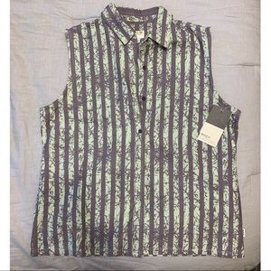 NWT RVCA Free Rode WA501FRE Button Up Muscle Tank